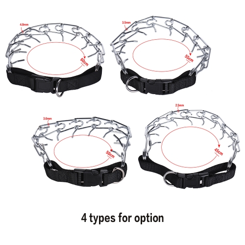 

Dog Prong Collar Pets Training Pinch Stainless Steel Gear with Adjustable Length Releasable Snap Buckle Updated Blunt-cut Tip for Medium Large Dogs