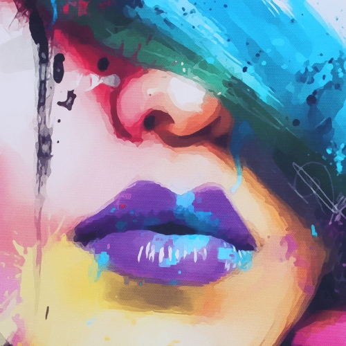 

60 * 45 см HD Печатные Unframed Красочные Girl Face Pattern Холст Живопись Стены Картины Декор для дома Гостиная Спальня Офис
