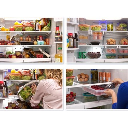 

Plastic Refrigerator Drawer Pull Out Organizer Large Storage Container Square Food Egg Bin Fridge Desk Table