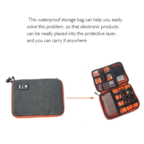 Waterproof Double Layer Handbag Storage Bag of USB Data Cable Earphone Tablet Computer Plug Digital Electronic Protection Bags