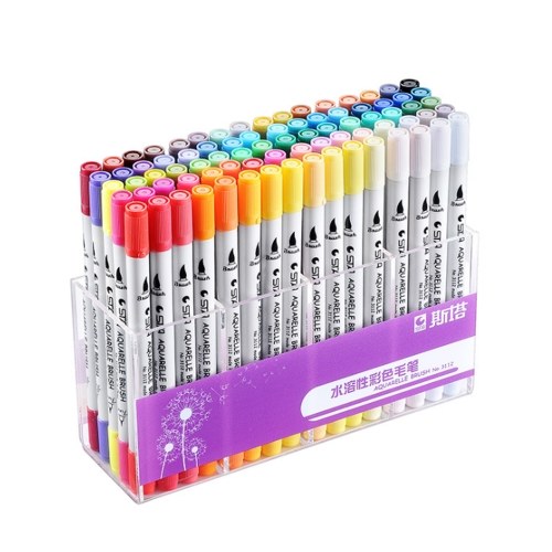 

48Pcs Watersoluble Double Headed Mark Pen Мягкая головка Красочный ручной рисунок Pen Suit