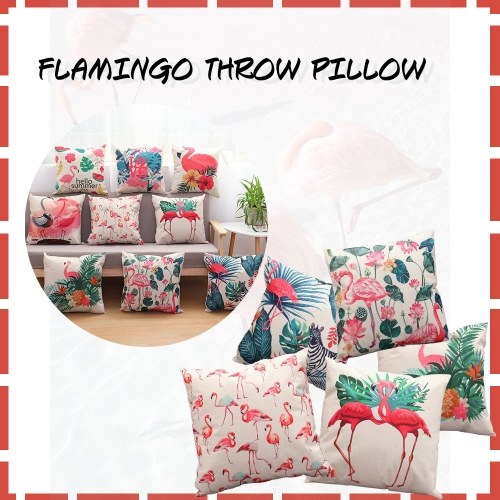 

Linen Flamingo Cushion Cover