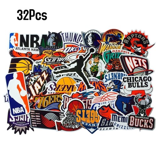 

32Pcs NBA Stickers Basketball Team Logo Set
