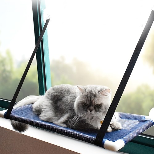 Cat Window Perch Hammock Bed Cooling Breathable Mesh Deck Window Suction Cups Seat Summer Hammock for Cats Kittens