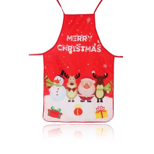 

Christmas Kitchen Apron Cute Santa Claus Elf Pattern Apron