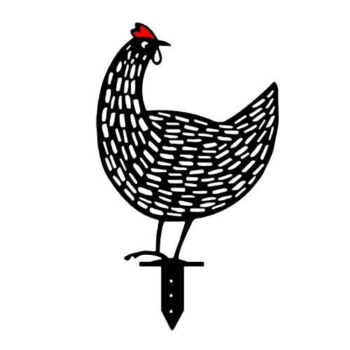 

Rooster Silhouette Stake Garden Art Animal Stakes
