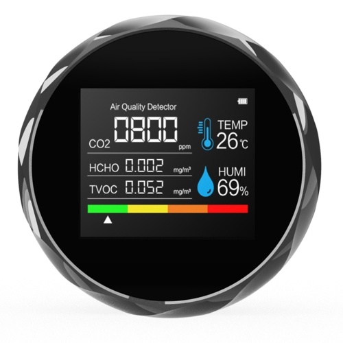 

5 in 1 Carbon Dioxide Detector Temperature/Humidity Air Quality Monitor