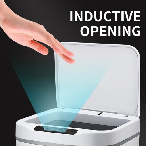 15L Touch-free Smart Knock Induction Trash Bin Infrared Motion Sensor Garbage Can 
