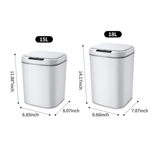 15L Touch-free Smart Knock Induction Trash Bin Infrared Motion Sensor Garbage Can 