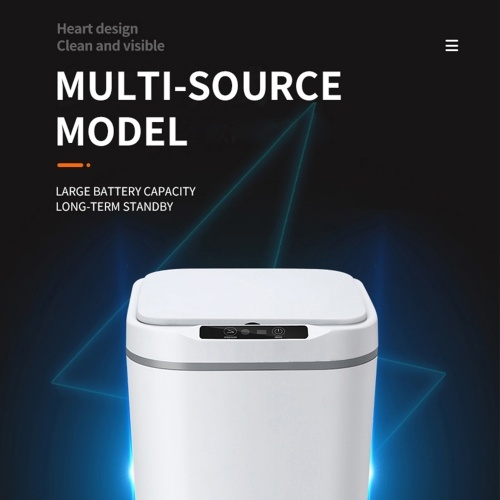 15L Touch-free Smart Knock Induction Trash Bin Infrared Motion Sensor Garbage Can 