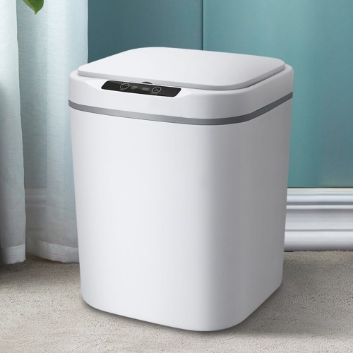 15L Touch-free Smart Knock Induction Trash Bin Infrared Motion Sensor Garbage Can 