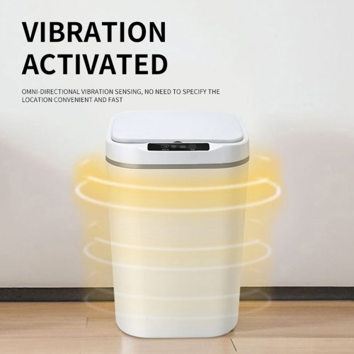 15L Touch-free Smart Knock Induction Trash Bin Infrared Motion Sensor Garbage Can 
