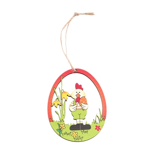 

10PCS Easter Wooden Hanging Ornament Set Easter Aniaml Flower Themed Hanging Tags Decoration