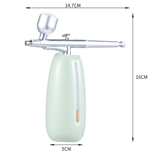 Portable Airbrush with Compressor Handheld Cordless Air Brush Pen Dual-Action 2-level Adjustable Pressure Built-in Battery for Painting Model Coloring Nail Art Makeup Cake Decorating