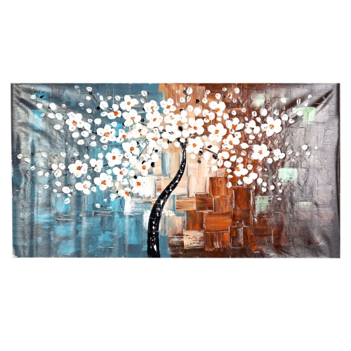 60*120cm Unframed Hand-painted Oil Painting Set Flower Tree Canvas Print Decoration for Home Living Room Bedroom Office Art Picture