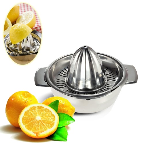 Professional Kitchen Stainless Steel Manual Citrus Press Lemon Squeezer Baby Juicer for Limon Lime and Orange Fruit Juice Squash with Bowl Juicer