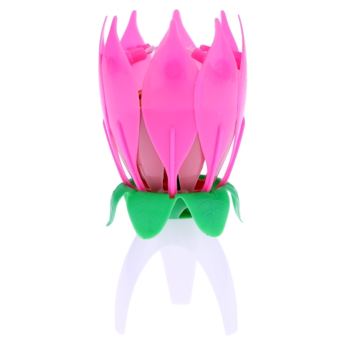 Anself Magical Lotus Flower Musical Candle Happy Birthday Blossom Romantic Cake Candle Party Decoration Supply