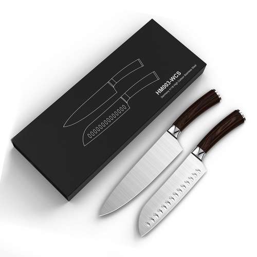 

Набор кухонных ножей Homgeek с 7-дюймовым ножом Santoku и 8-дюймовым ножом шеф-повара