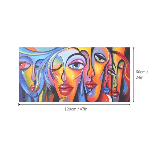 

24 * 47 inches Unframed Waterproof Hand-Painted Oil Painting Abstract Woman's Face Canvas Picture Wall Art Decor for Living Room Office
