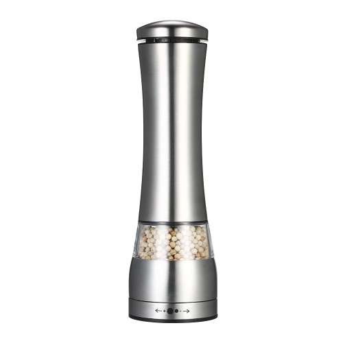 Stainless Steel Portable Electric Pepper Grinder Acrylic Muller Mill Kitchen Seasoning Grinding Tool