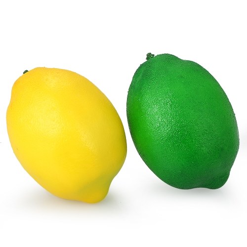 

Pack of 12 Realistic Fake Green + Yellow Lemons Artificial Lifelike Fruit Set House Kitchen Decorations Photography Props