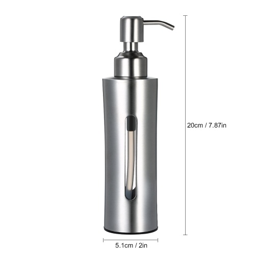 Stainless Steel Soap Dispenser Lotion Liquid Soap Pump Bottle Container For Kitchen And Bathroom Use 250ml/8.5oz