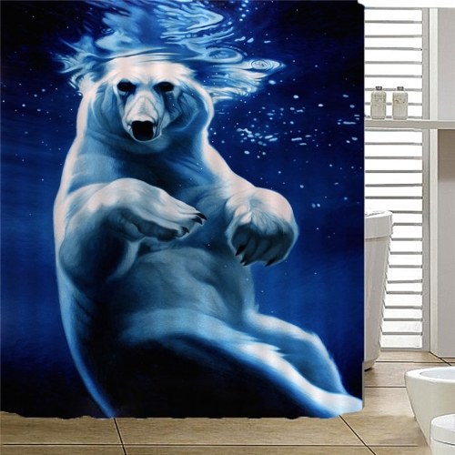 

Simulation 3D Colourful Animals Waterproof Shower Curtain Drapes of Bathroom Toilet with Hooks