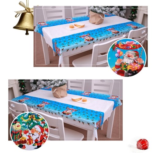 

1.1 * 1.8m Christmas Style Printed Pattern Rectangular Tablecloth Disposable Table Cloth