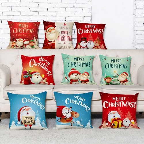 

Christmas Series Cushion Pillow Cover Square Pillowcases Sofa Decoration Cartoon 18 x 18in