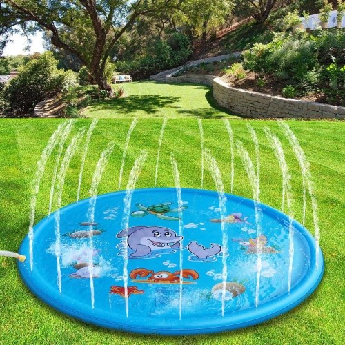 

68 Inch Inflatable Splash Pad Animal Pattern Sprinkler Splash Play Mat for Kids Outdoor Party Swimming Pool Water Sprinkler Toys