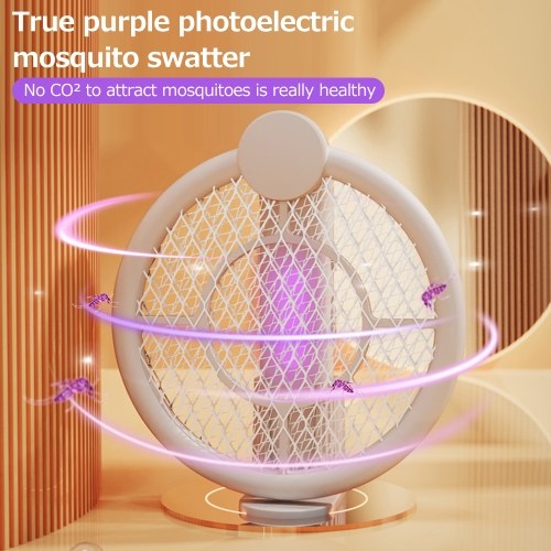 

Electric Mosquito Swatter Household Handheld 900mAh Two-in-one Powerful Vertical Mosquito Killer Lamp 0.5W Low Power Physical Foldable Mosquito Killer