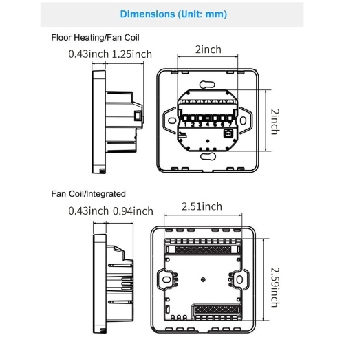 Floor Heating & Fan Coil for 2 Pipe System Thermostat WIFI/485 Modbus with Application & Voice Control 3.5 Inch LCD Display Intelligent Programmable Thermostat Child Lock Weather Forecast 