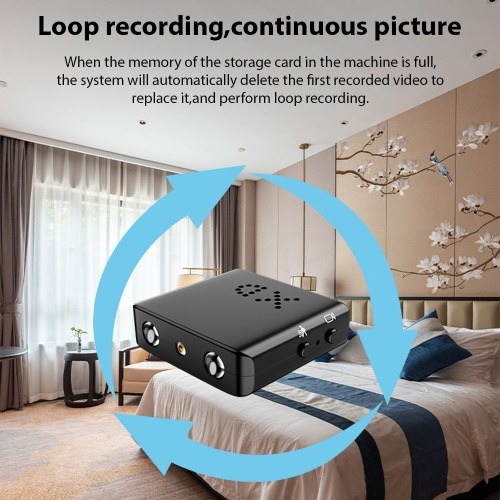Smart Camera Recording 1080P Security Camcorder Motion Detection and Continuous Portable Infrared Night Viewing Micro Camera for Home Office Warehouse Store Backyard 