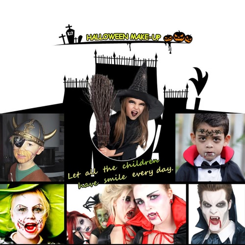 

Festnight Halloween Make Up Face Paint Kit Skin Friendly Kids Adults Zombie Makeup Vivid Face Paint for Costume Show Masquerade Ball Make-up Party