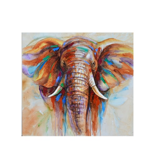 32 "* 32" Pintura a óleo pintada à mão Elefante Tela sem moldura Parede de parede Pintura de decoração de parede Decoração de quarto bonito Decoração de 80 * 80cm Decoração para casa Prêmio de despertador