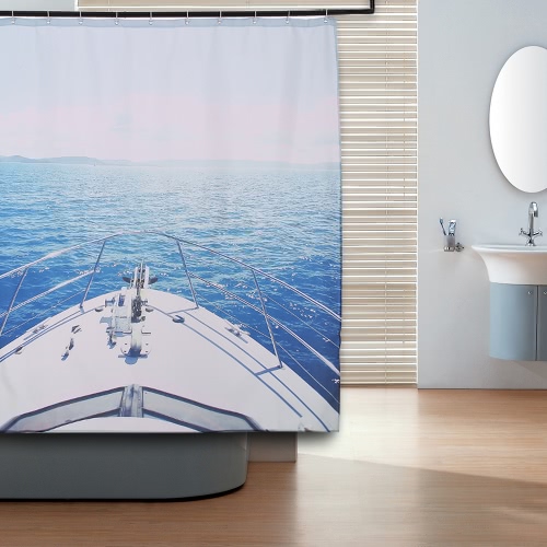 

72 * 72 '' Печатный 3D-эффект Декоративная занавеска для ванной комнаты Полиэстер Водонепроницаемая мягкая занавеска для душа с крючками 12шт