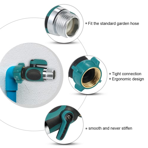 

1 way Garden Hose Shut off Valve Faucet Water Supply Garden Adapter Full Metal Bolted and Threaded Spigot Extender Family Safe Ada