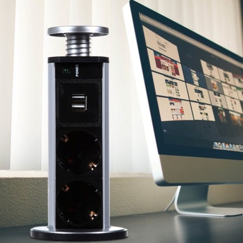 

EU Multi-function Kitchen Table Switch USB Socket Waterproof Cabinet Hidden Smart Lifting Office Socket