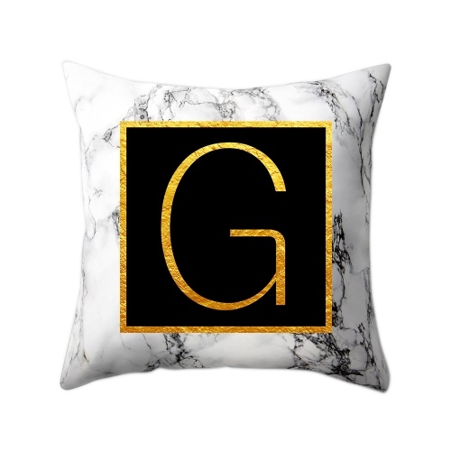 Modern Pillowcases 45 * 45 Gold Alphabet Word Letter bianco marmo modello cuscino