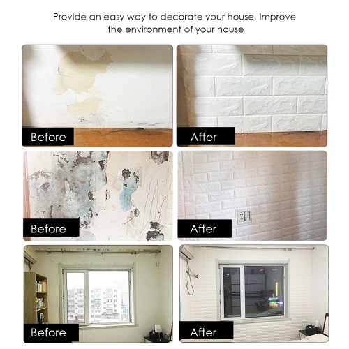 

PE Foam 3D Wall Stickers Brick Pattern Self Adhesive Anti-collision Water-resistant Moistureproof Wallpaper