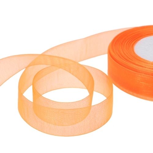

25мм 50 ярдов / рулон Silk Organza Transparent Ribbon DIY Making Christmas Ribbons