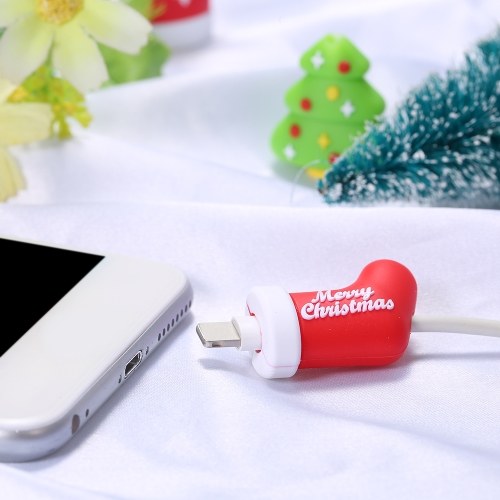 Cute Christmas Themed Cable Bite USB Charging Protector Cover