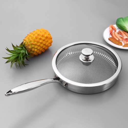 

Nonstick Pan with Lid Stainless Steel Fry Pan