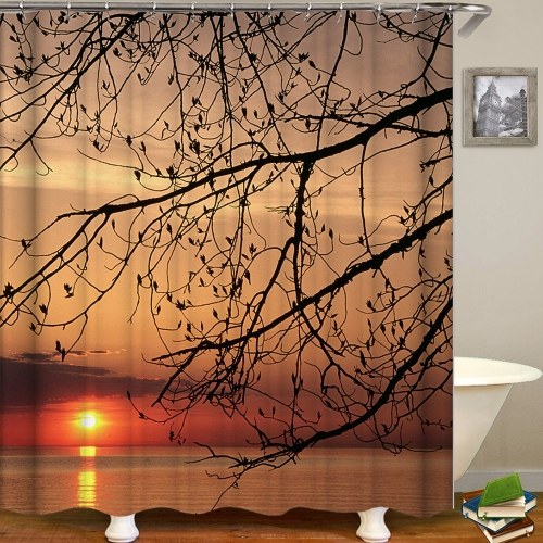 

Shower Curtain Flowers Trees Print Blackout Curtains