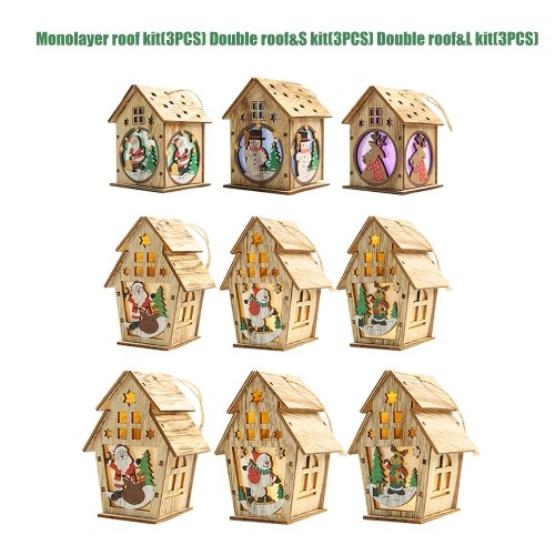 Christmas Decoration DIY Luminous Cabin Snow House with Light