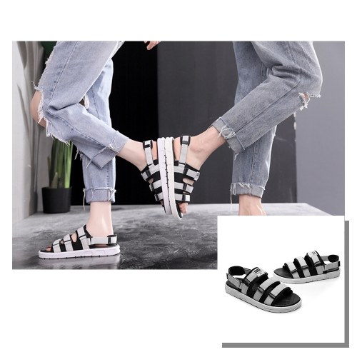 

Anti-Slip Rubber Sandals Unisex Shoes with Open Toe Design Comfortable Footbed Flat Shoes for Traveling Hiking Sea Beach Camping