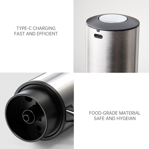 Electric Wine Decanter Dispenser 304 Stainless Steel Automatic Type-C Charging Cordless Wine Aerator Pourer with Storage Base Slanted Outlet Retractable Dispenser Tube 