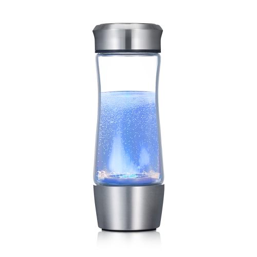 

350ml Large Capacity Hydrogen Rich Water Bottle High Quality Transparent Water Glass with Lid Portable BPA-free High-end Business Nice Water Glass Cup with Cleaning Brush