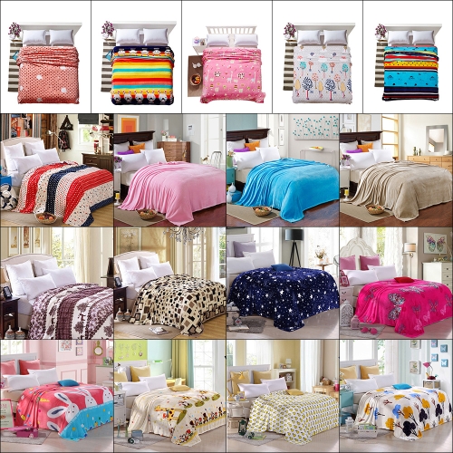 

Flannel Polar-fleece Blanket of High Quality Polyester Fiber Soft and Warm 200g/㎡