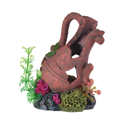 Imitation Broken Vase Rock Ocultação Cave Landscape Aquarium Fish Tank Decoration Decorative Ornament Artwork Resina ecológica